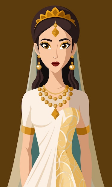 Vector a beautiful bridal jewelry woman and model face vector art