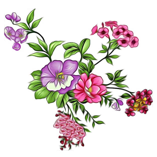 Beautiful bunch floral set vector illustration, flower leaf, a flower is drawn, flower plant