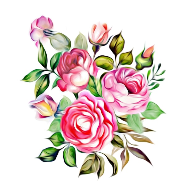 Beautiful bunch floral set vector illustration