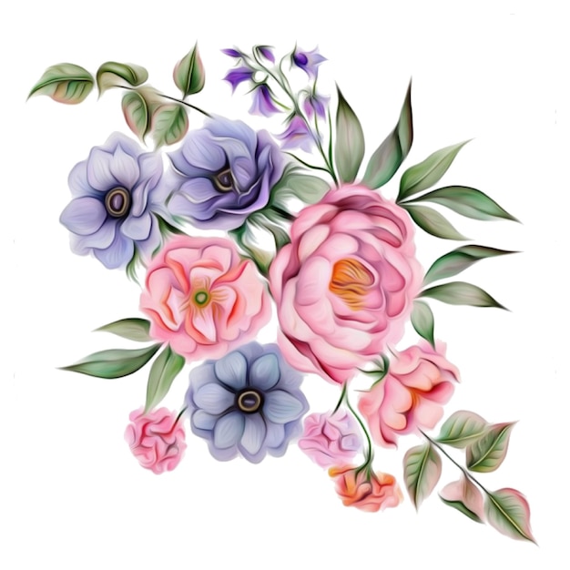 Beautiful bunch floral set vector illustration