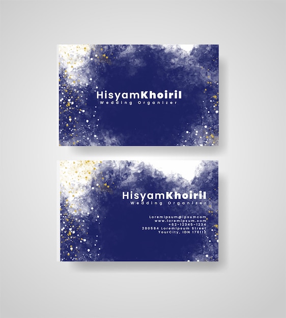 Beautiful business card template with watercolor