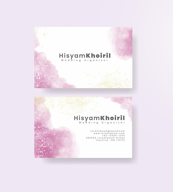 Beautiful business card template with watercolor