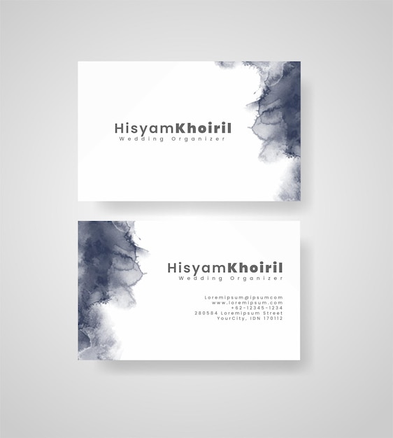 Beautiful business card template with watercolor