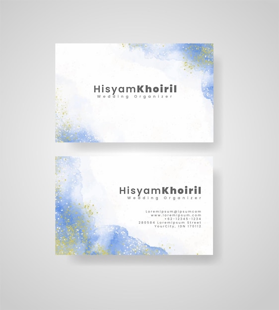 Beautiful business card template with watercolor