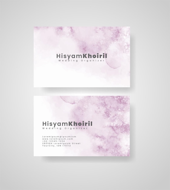 Beautiful business card template with watercolor