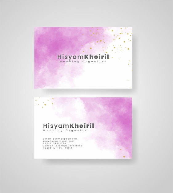 Beautiful business card template with watercolor