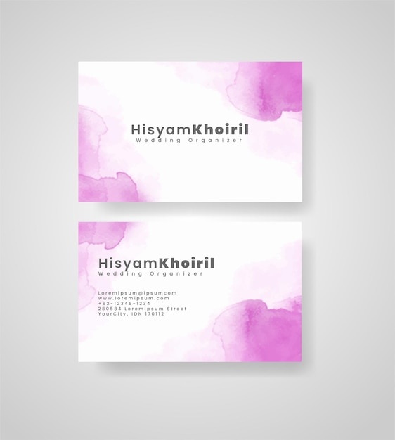 Beautiful business card template with watercolor