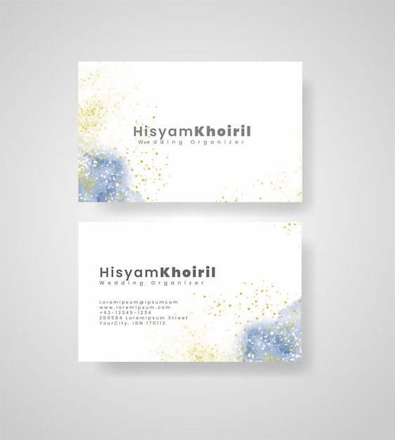 Beautiful business card template with watercolor