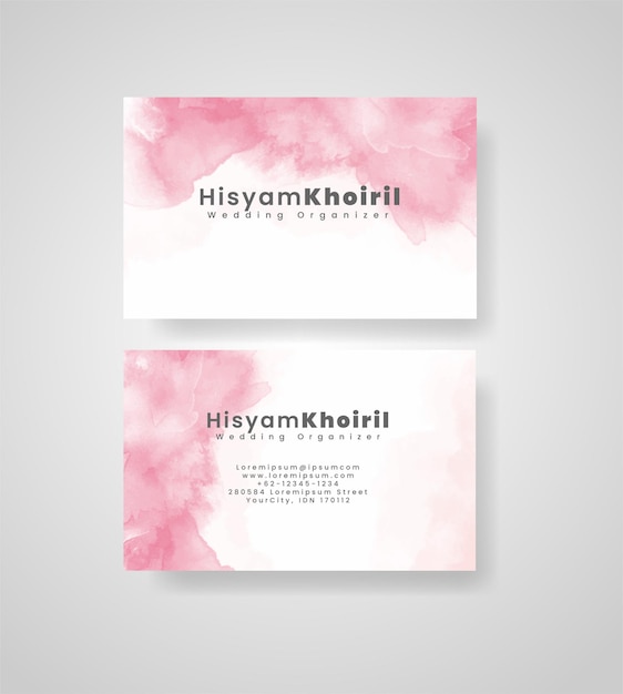 Beautiful business card template with watercolor