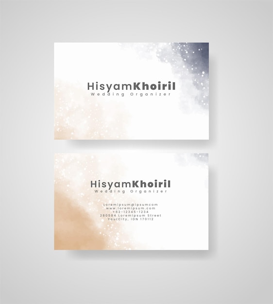 Beautiful business card template with watercolor