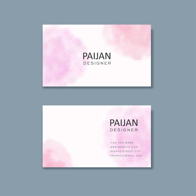 Beautiful business card in watercolor abstract style