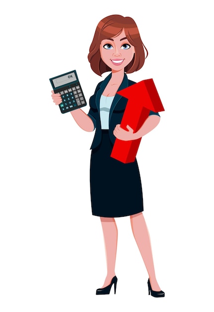 Vector beautiful businesswoman cartoon character