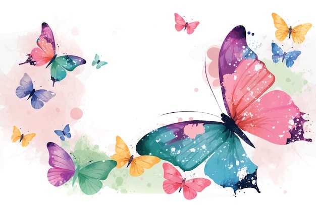 Beautiful butterfly background watercolor paint