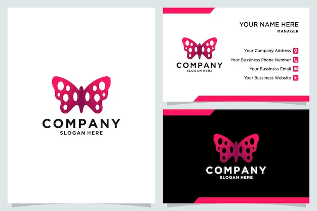 Beautiful butterfly logo and business card