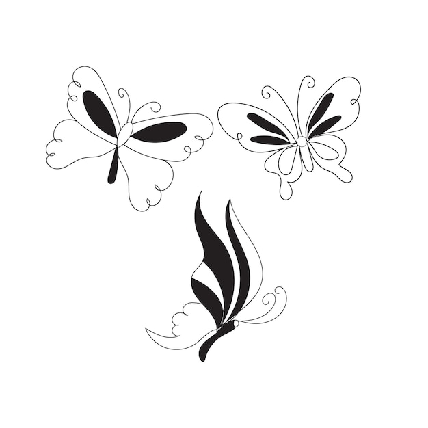 Beautiful butterfly outline illustratio