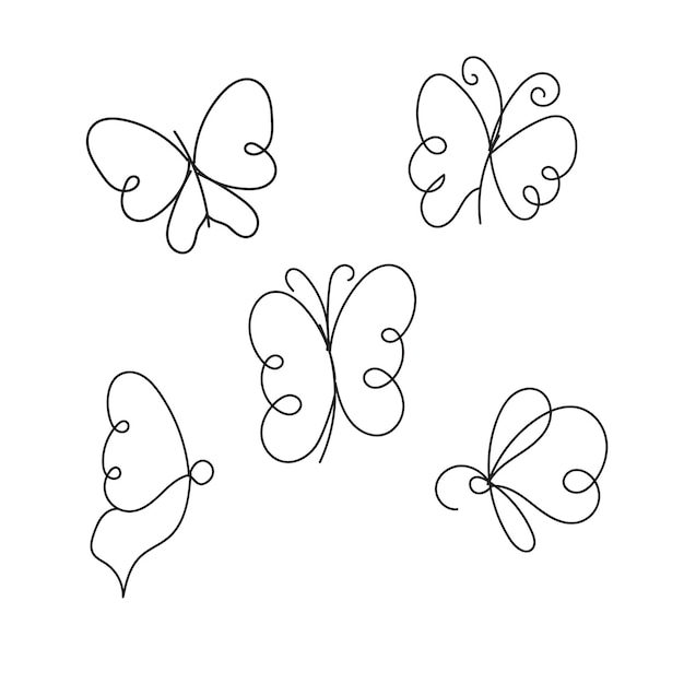 Beautiful butterfly outline illustration