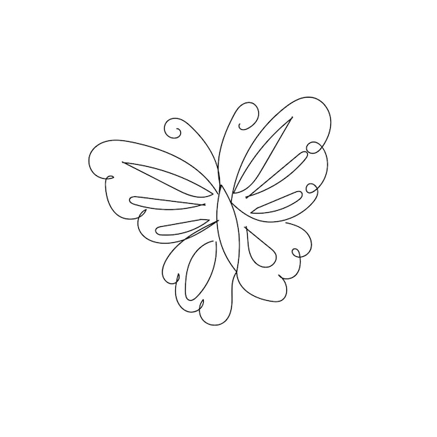 Beautiful butterfly outline illustration