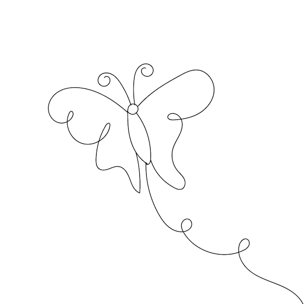 Beautiful butterfly outline illustration