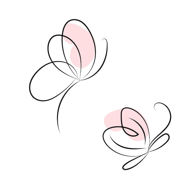 Beautiful butterfly outline illustration