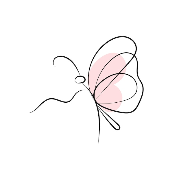 Beautiful butterfly outline illustration