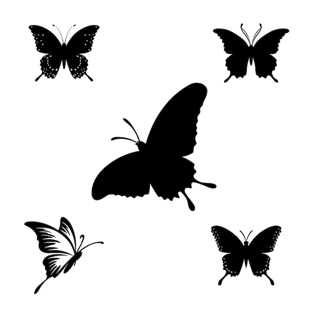 Beautiful butterfly silhouette