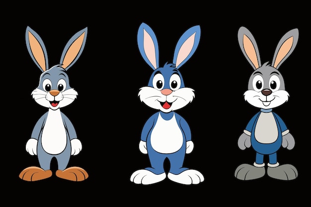 a beautiful cartoon rabbit vector art