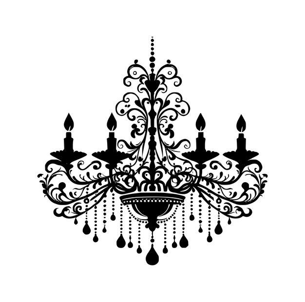 Beautiful chandelier vector graphic illustration