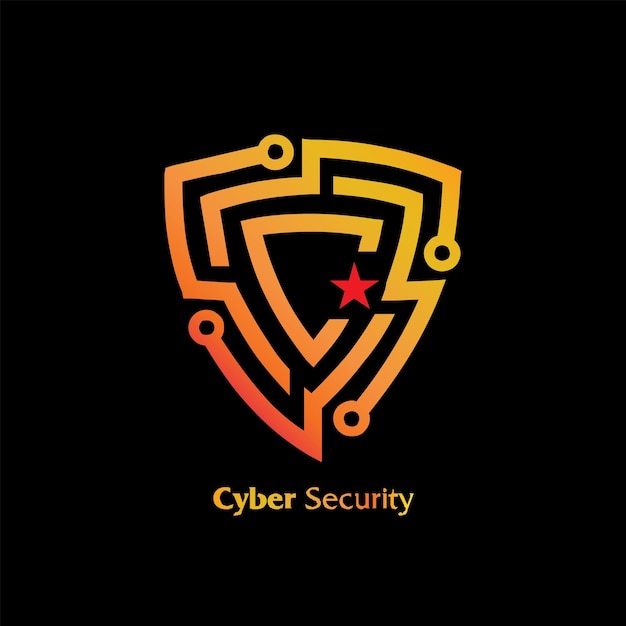 beautiful and charming cyber or cyber security logo