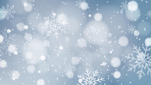 Beautiful Christmas background with bokeh and snowflake design