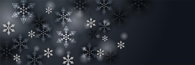 Beautiful christmas snowflake banner background with text space