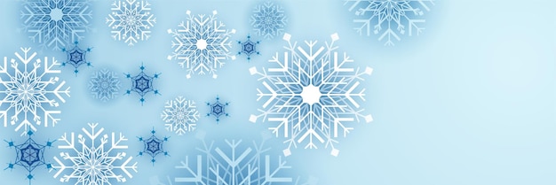 Beautiful christmas snowflake banner background with text space