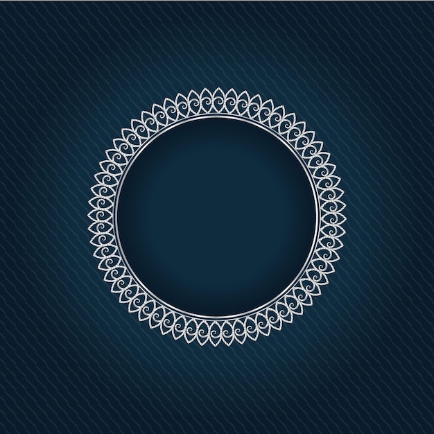 Beautiful circular gradient silver frame design premium vector