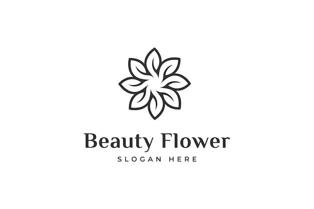 beautiful classic abstract flower logo design template