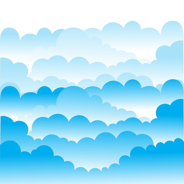 Beautiful Clouds fluffy Sky Background vector Stock Illustration