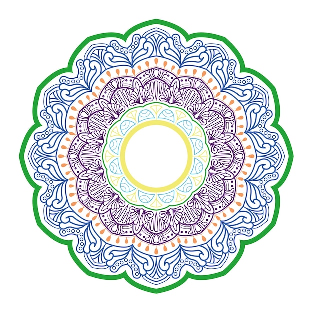 Beautiful colored mandala design indian mandala