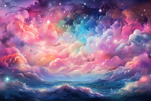 Vector beautiful colorful cloud pattern design