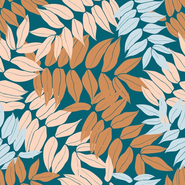 Beautiful colorful leaves pattern design Good for prints wrapping textile and fabric Handdrawn