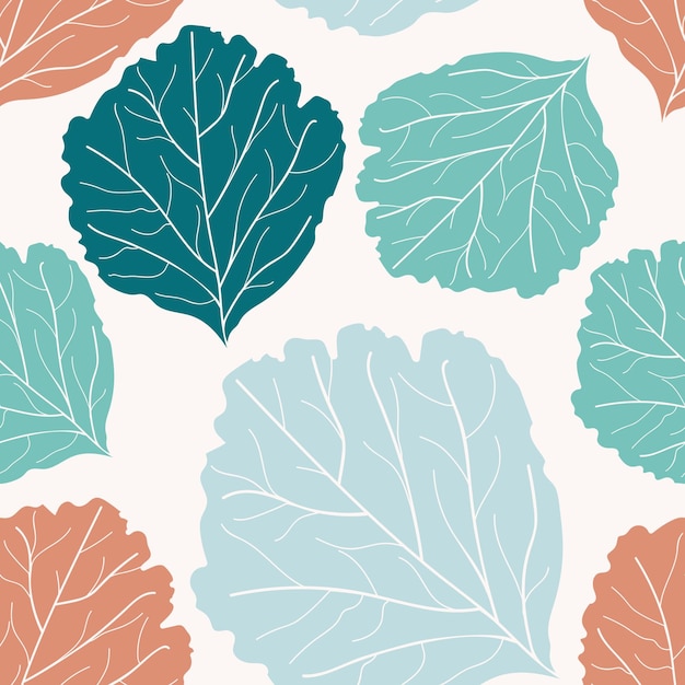 Beautiful colorful leaves pattern design Good for prints wrapping textile and fabric Handdrawn