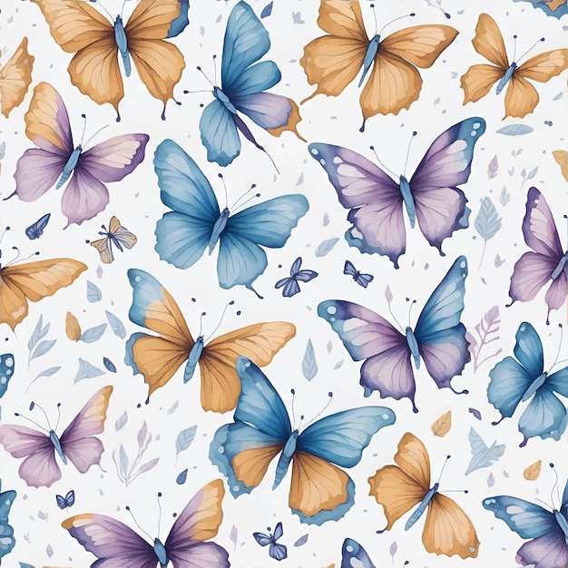 Vector beautiful colourful butterfly seamless pattern vector illustration