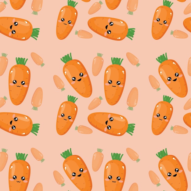 Beautiful creative emoticon carrot pattern wallpaper