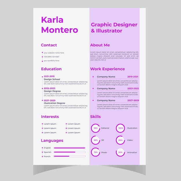 Beautiful CV Resume template elegant stylish design dusty pink color background vector