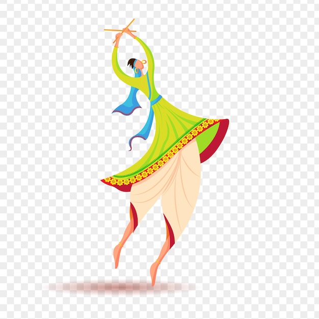 Beautiful dancing guy illustration on transparent background