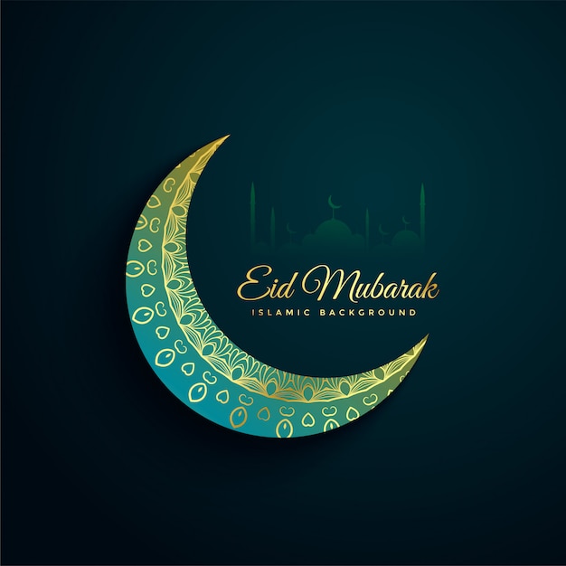 Vector beautiful decorative eid mubarak moon background