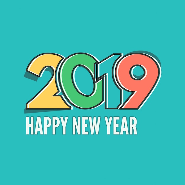 Beautiful design happy new year 2019 Colorful