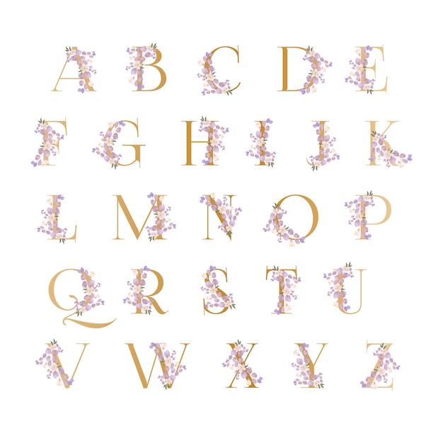 Beautiful designed floral alphabets