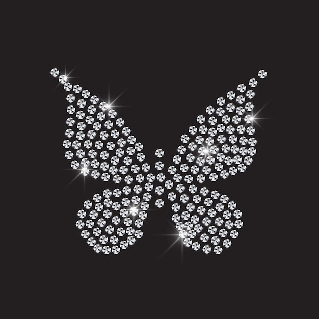 Beautiful diamond butterfly, vector illustration eps