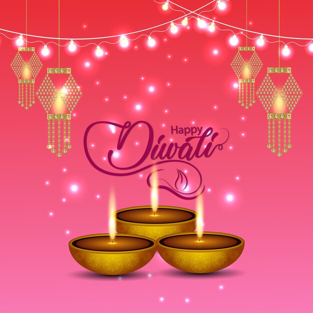 Vector beautiful diwali celebration