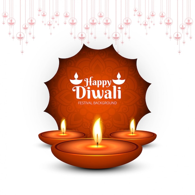 Beautiful diwali festival greeting card 