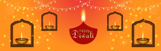 Vector beautiful for diwali festival. happy diwali festival banner