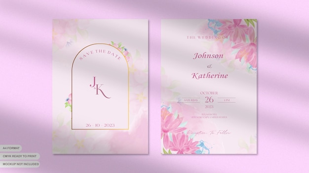 Beautiful double sided wedding invitation template